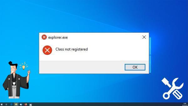 explorer.exe クラスが登録されていませんエラーの解決策